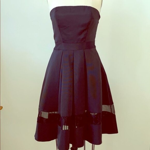 Express Strapless Black Cocktail Dress Size 4 - Picture 1 of 5